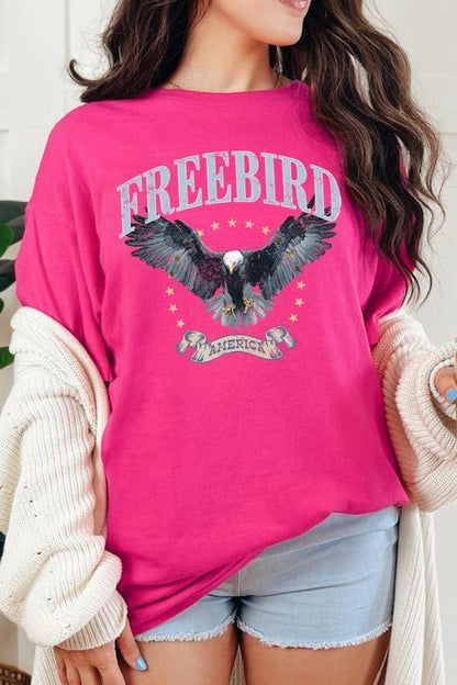 Freebird Eagle Graphic Heavy Cotton Tee - Bitsy Gypsy Boutique