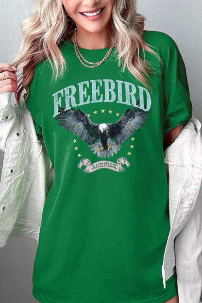 Freebird Eagle Graphic Heavy Cotton Tee - Bitsy Gypsy Boutique