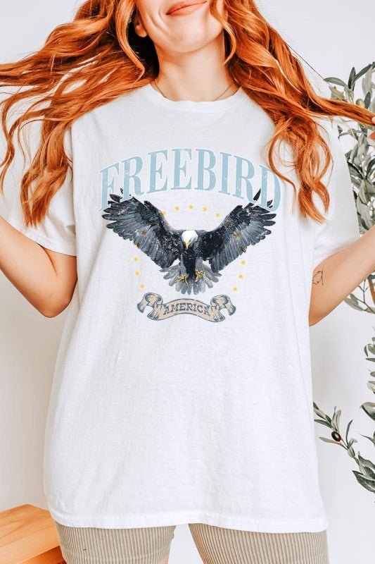 Freebird Eagle Graphic Heavy Cotton Tee - Bitsy Gypsy Boutique