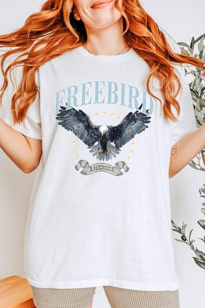 Freebird Eagle Graphic Heavy Cotton Tee - Bitsy Gypsy Boutique