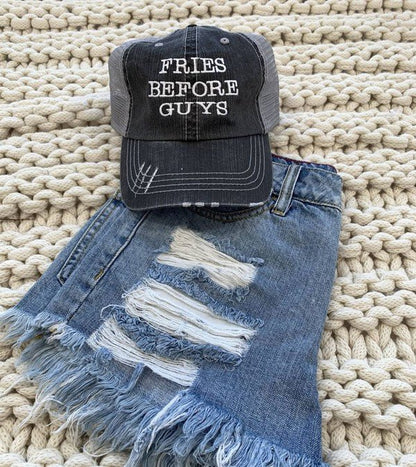 Fries Before Guys Embroidered Trucker Hat - Bitsy Gypsy Boutique