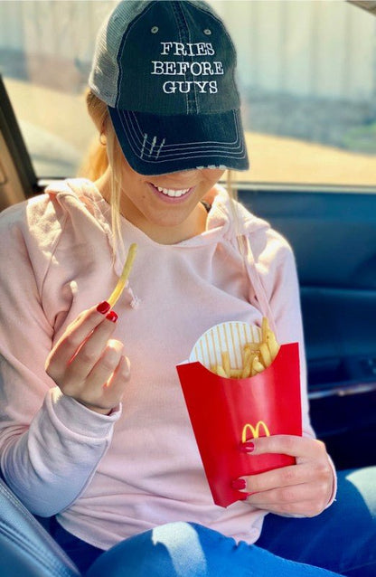 Fries Before Guys Embroidered Trucker Hat - Bitsy Gypsy Boutique