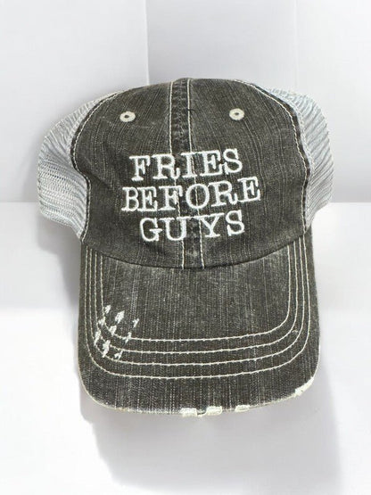 Fries Before Guys Embroidered Trucker Hat - Bitsy Gypsy Boutique
