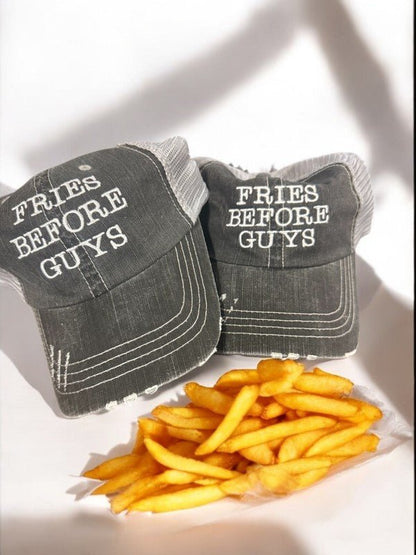 Fries Before Guys Embroidered Trucker Hat - Bitsy Gypsy Boutique