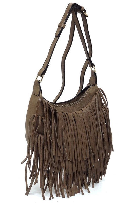 Fringe Hobo Crossbody Bag - Bitsy Gypsy Boutique