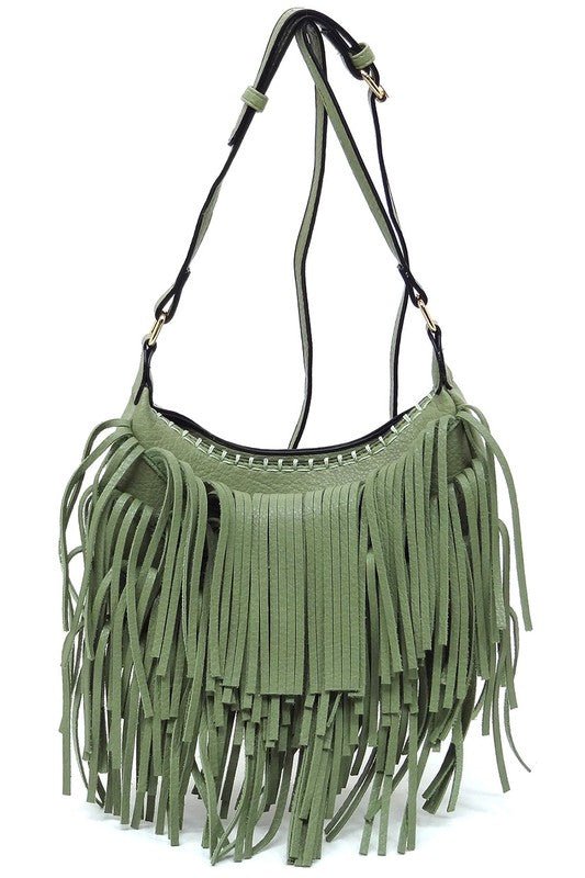 Fringe Hobo Crossbody Bag - Bitsy Gypsy Boutique