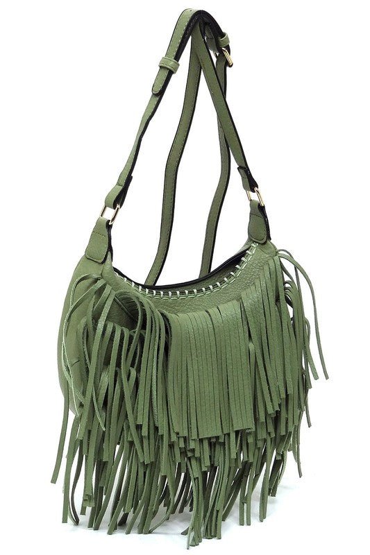 Fringe Hobo Crossbody Bag - Bitsy Gypsy Boutique