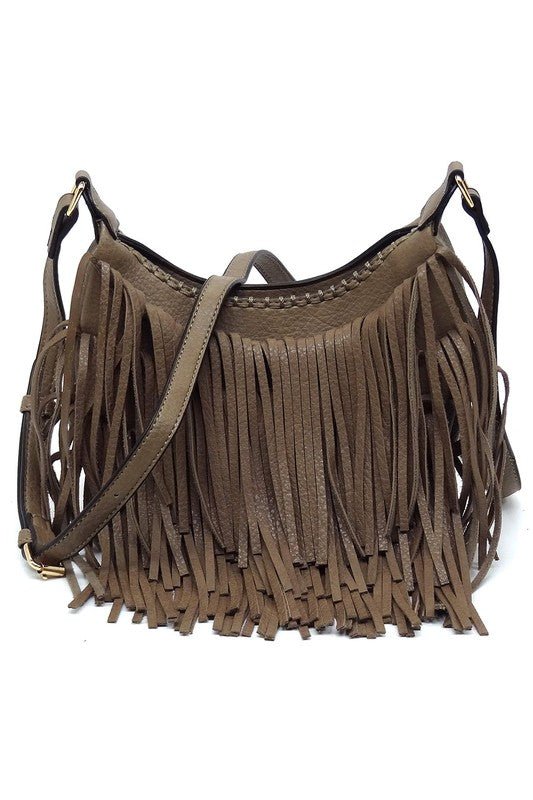 Fringe Hobo Crossbody Bag - Bitsy Gypsy Boutique