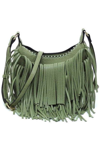 Fringe Hobo Crossbody Bag - Bitsy Gypsy Boutique