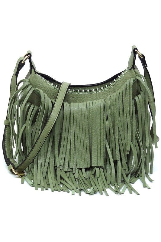 Fringe Hobo Crossbody Bag - Bitsy Gypsy Boutique