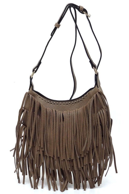 Fringe Hobo Crossbody Bag - Bitsy Gypsy Boutique