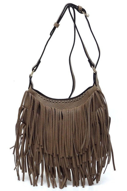 Fringe Hobo Crossbody Bag - Bitsy Gypsy Boutique