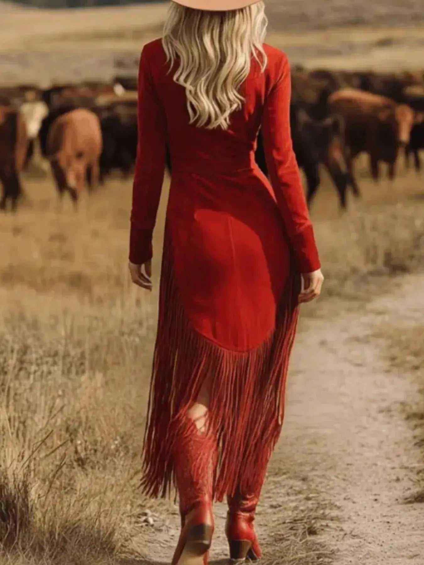 Fringe Zip-Front Midi Dress - Bitsy Gypsy Boutique