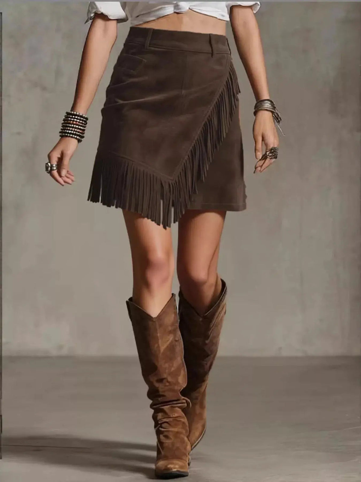 Fringed Wrap Mini Skirt - Bitsy Gypsy Boutique