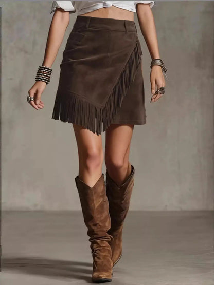 Fringed Wrap Mini Skirt - Bitsy Gypsy Boutique