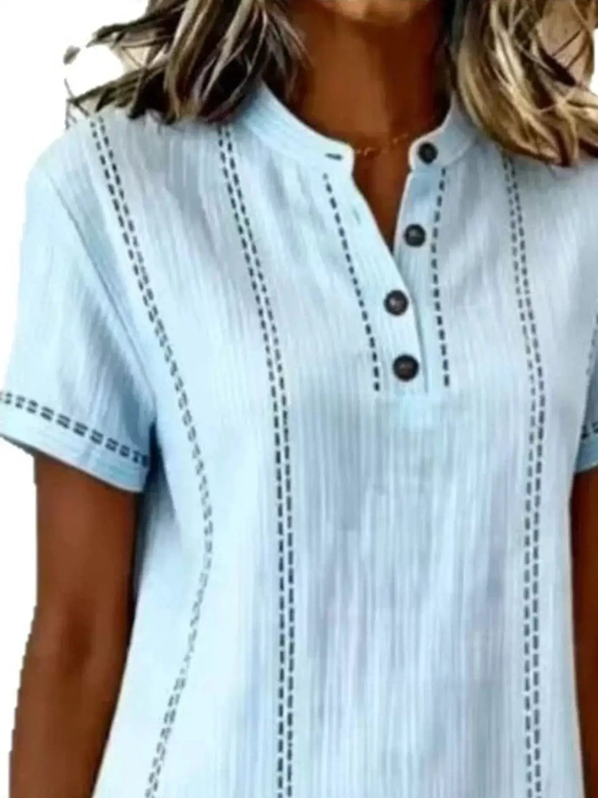 Full Size Button Detail Short Sleeve Shift Dress Plus Size - Bitsy Gypsy Boutique