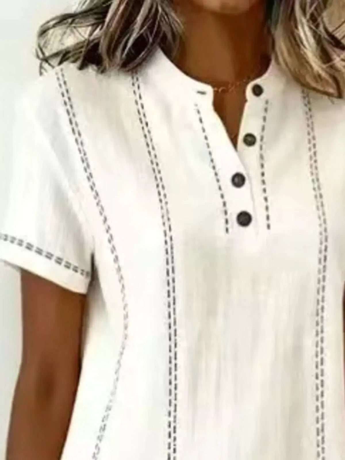 Full Size Button Detail Short Sleeve Shift Dress Plus Size - Bitsy Gypsy Boutique