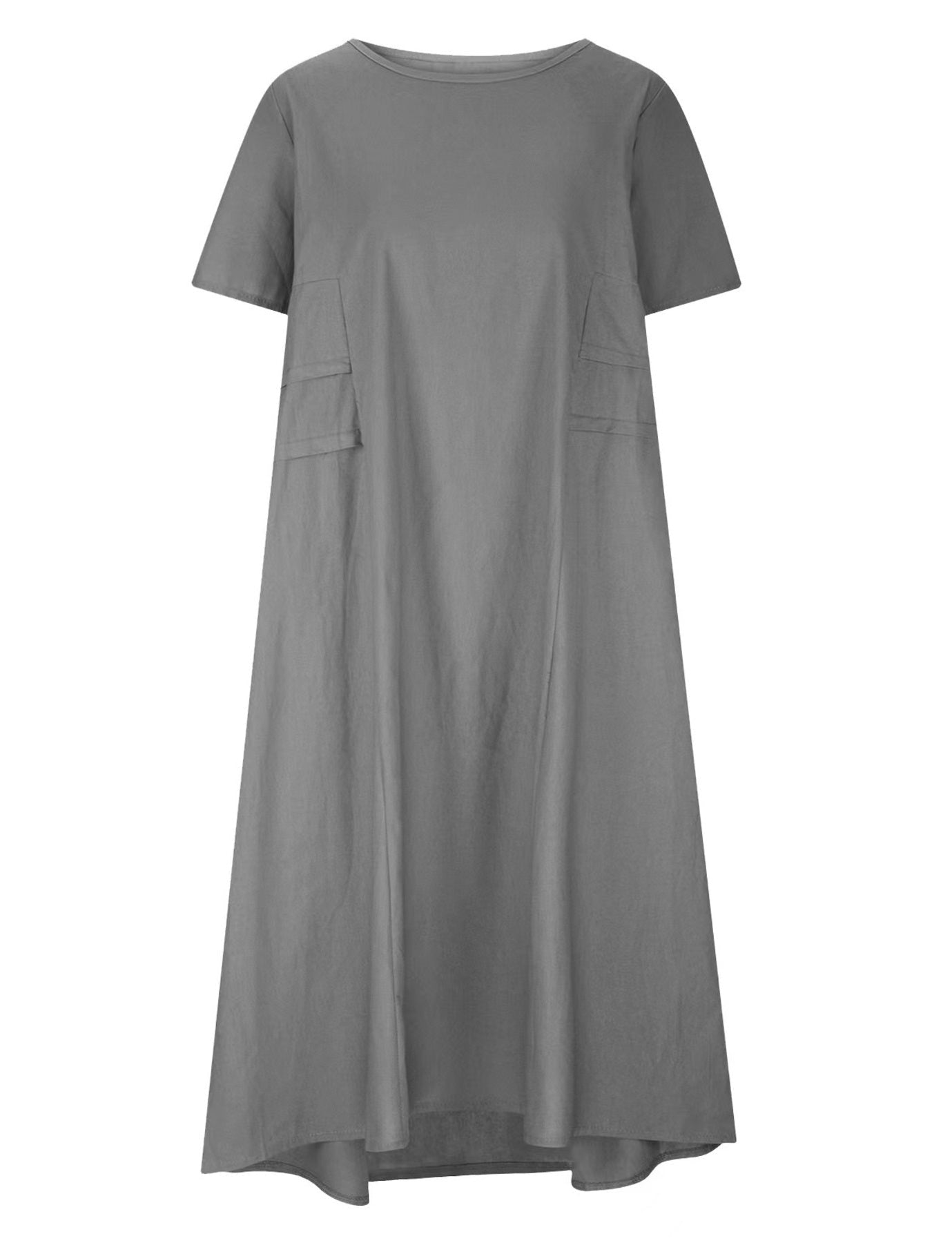Full Size Casual Linen Blend Midi Dress Plus Size - Bitsy Gypsy Boutique
