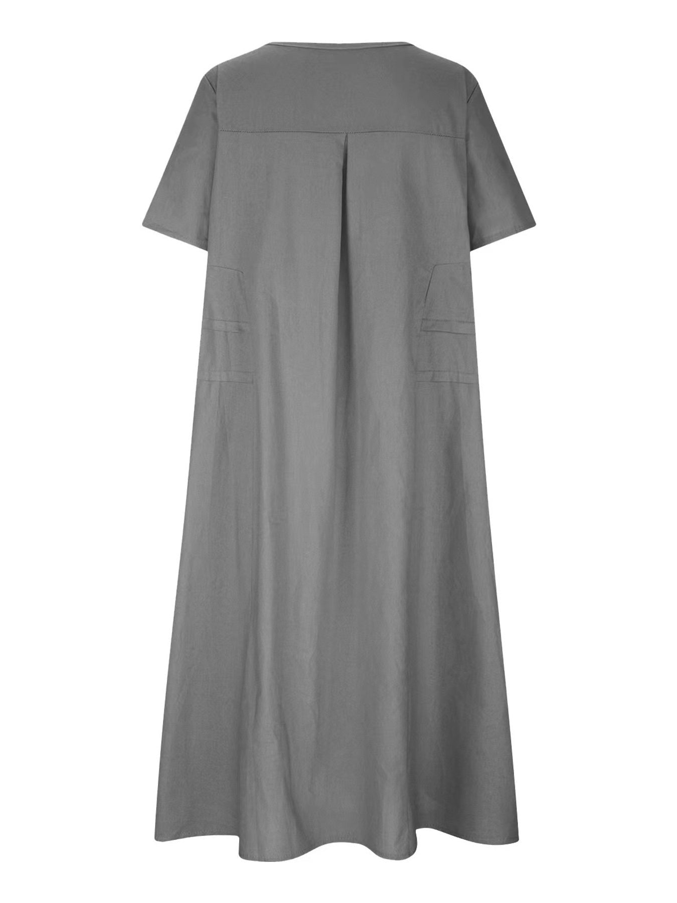 Full Size Casual Linen Blend Midi Dress Plus Size - Bitsy Gypsy Boutique