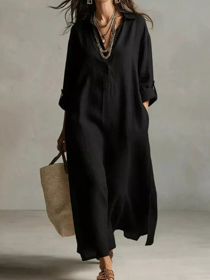Full Size Casual Midi Shirt Dress Plus Size - Bitsy Gypsy Boutique