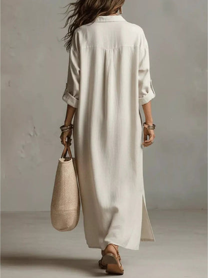 Full Size Casual Midi Shirt Dress Plus Size - Bitsy Gypsy Boutique