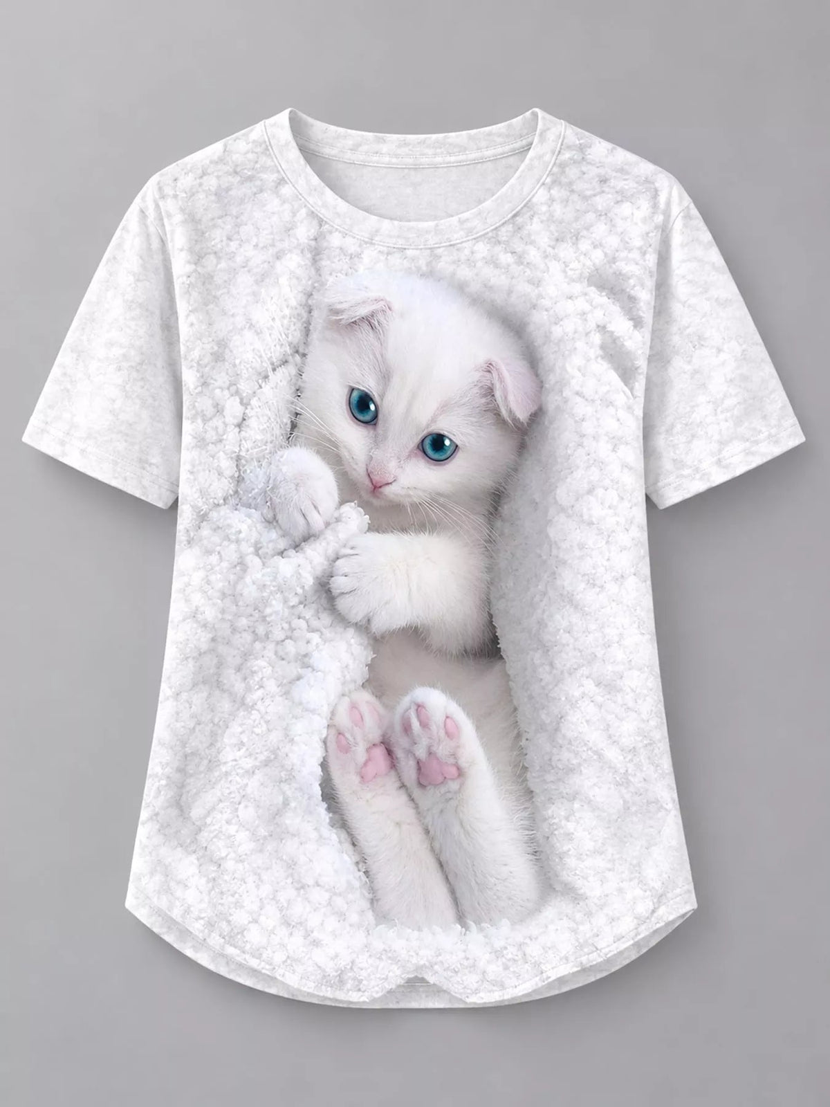 Full Size Cat Graphic Round Neck Top Plus Size - Bitsy Gypsy Boutique
