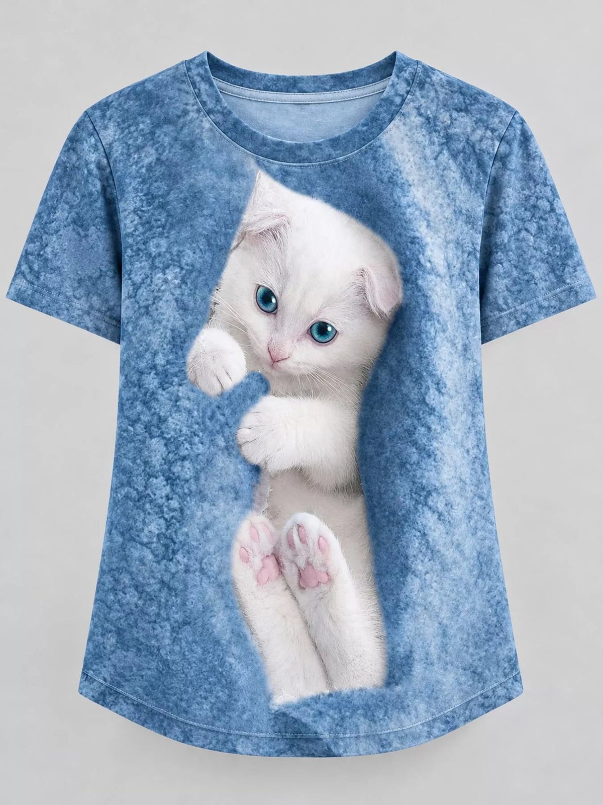 Full Size Cat Graphic Round Neck Top Plus Size - Bitsy Gypsy Boutique