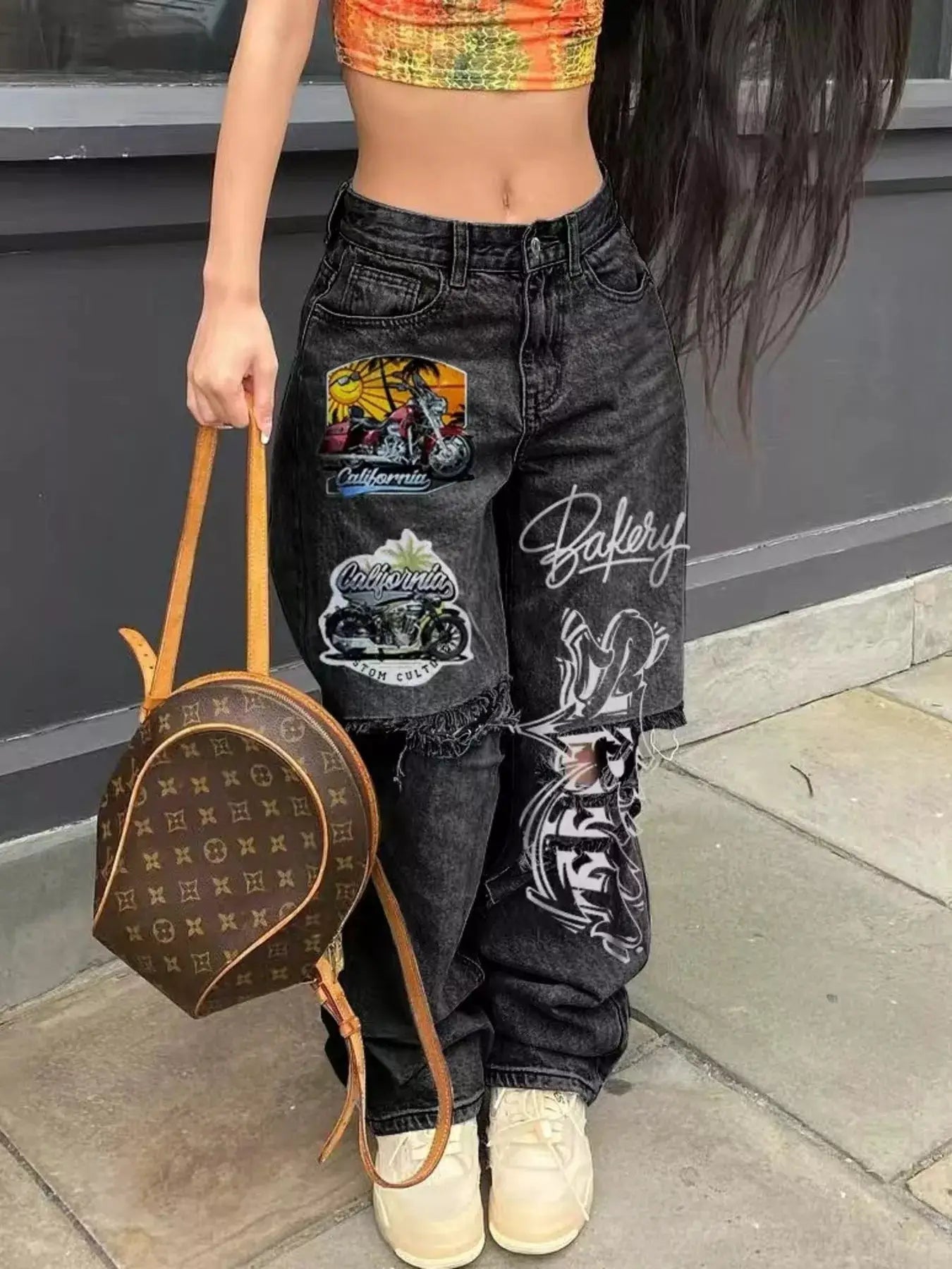 Full Size Distressed Wide-Leg Jeans Plus Size - Bitsy Gypsy Boutique