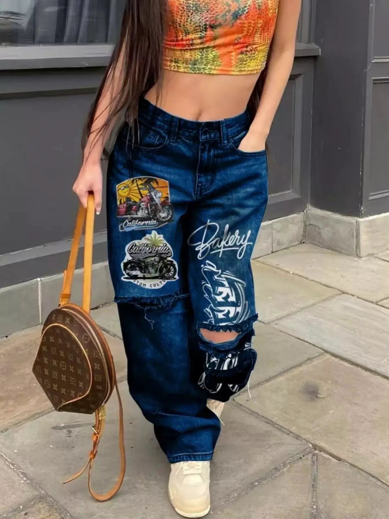 Full Size Distressed Wide-Leg Jeans Plus Size - Bitsy Gypsy Boutique