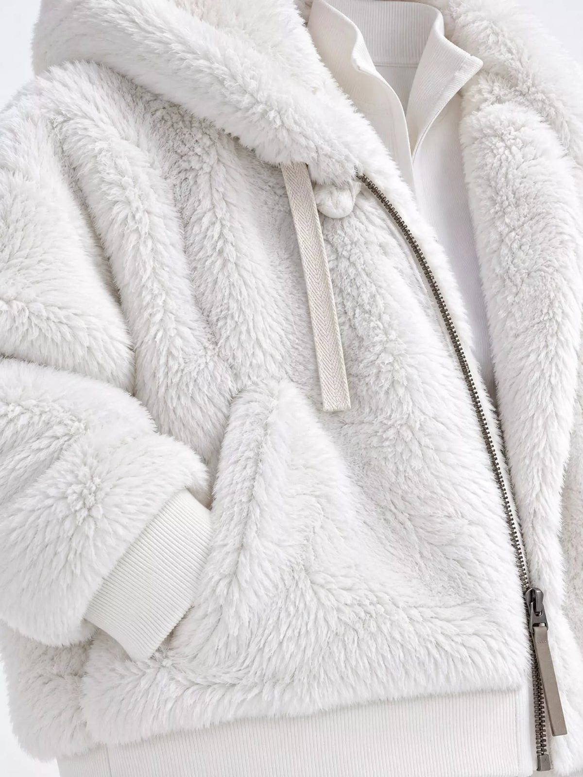 Full Size Faux Fur Zip Up Hooded Outerwear Plus Size - Bitsy Gypsy Boutique