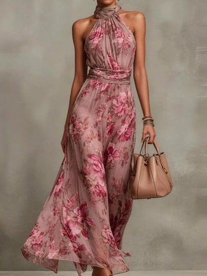 Floral Print Sleeveless Maxi Dress by Trendsi