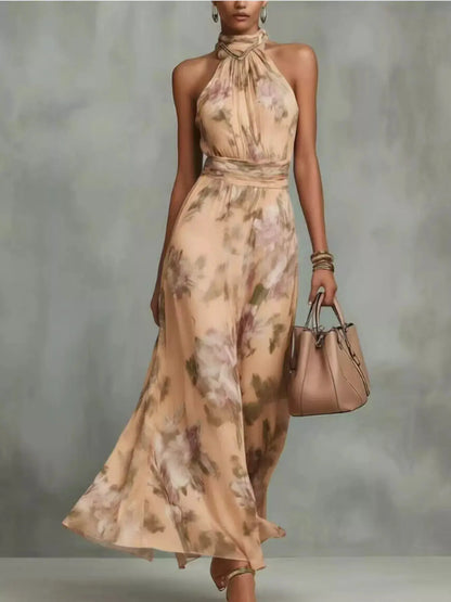Floral Print Sleeveless Maxi Dress by Trendsi