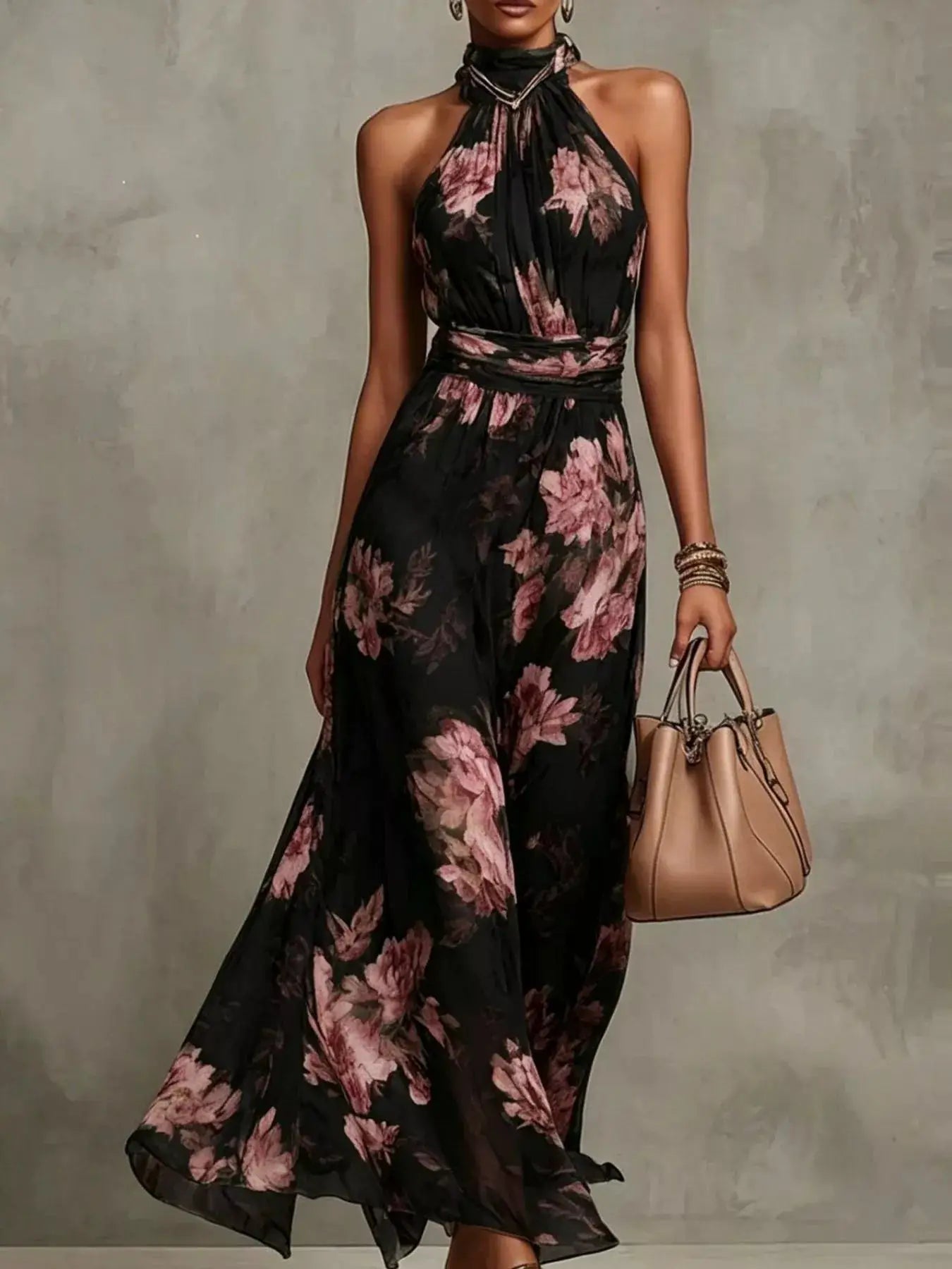 Floral Print Sleeveless Maxi Dress by Trendsi