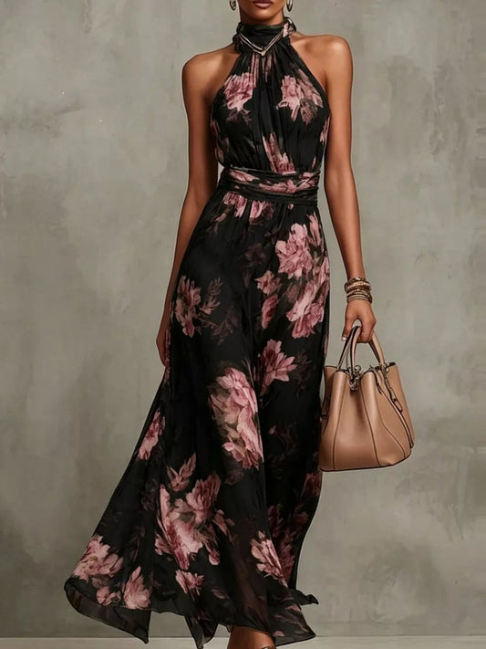 Full Size Floral Print Sleeveless Maxi Dress Plus Size - Bitsy Gypsy Boutique