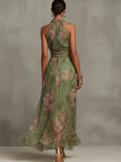Floral Print Sleeveless Maxi Dress by Trendsi