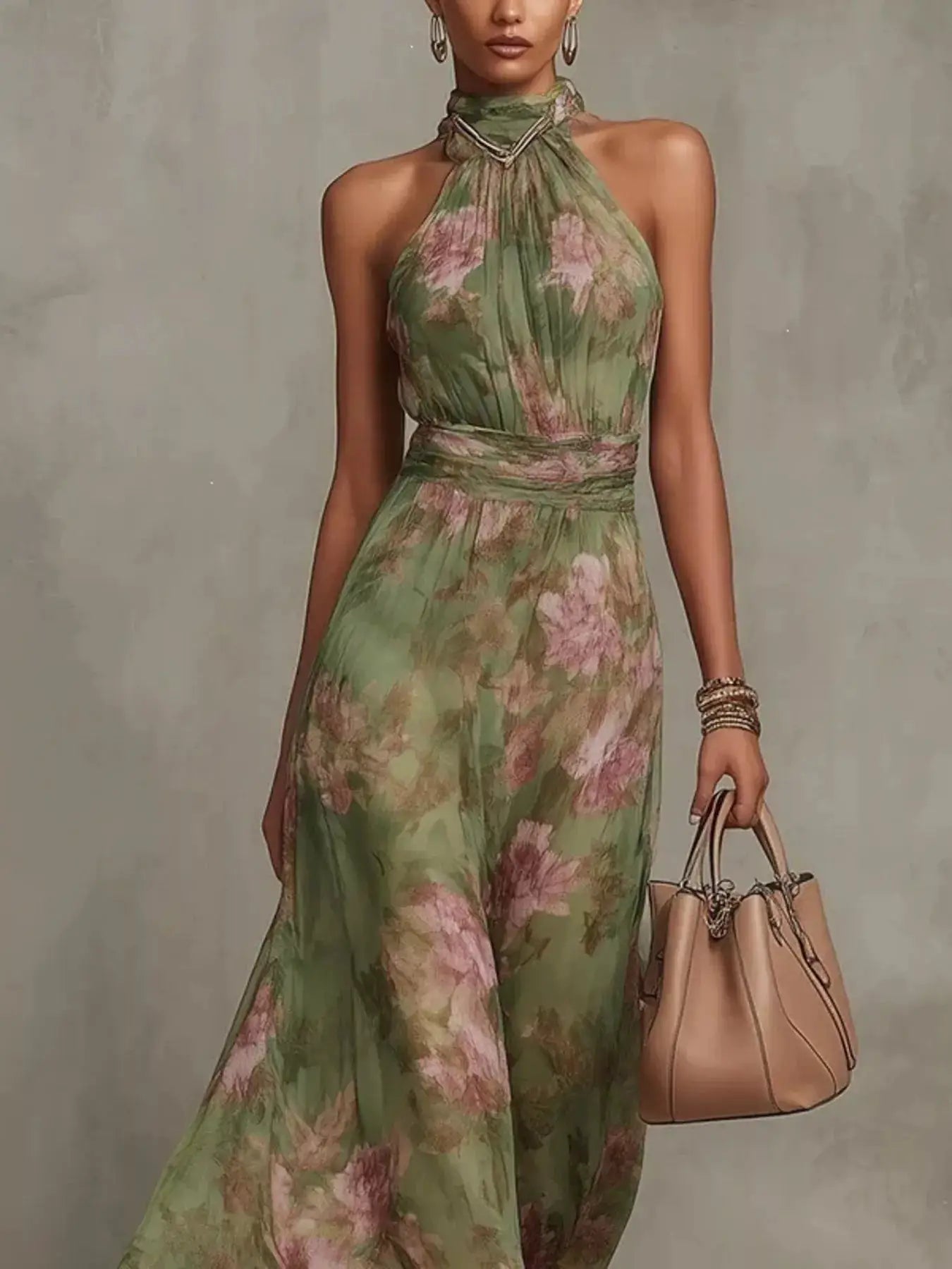 Floral Print Sleeveless Maxi Dress by Trendsi