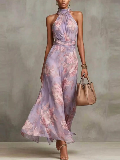 Floral Print Sleeveless Maxi Dress by Trendsi