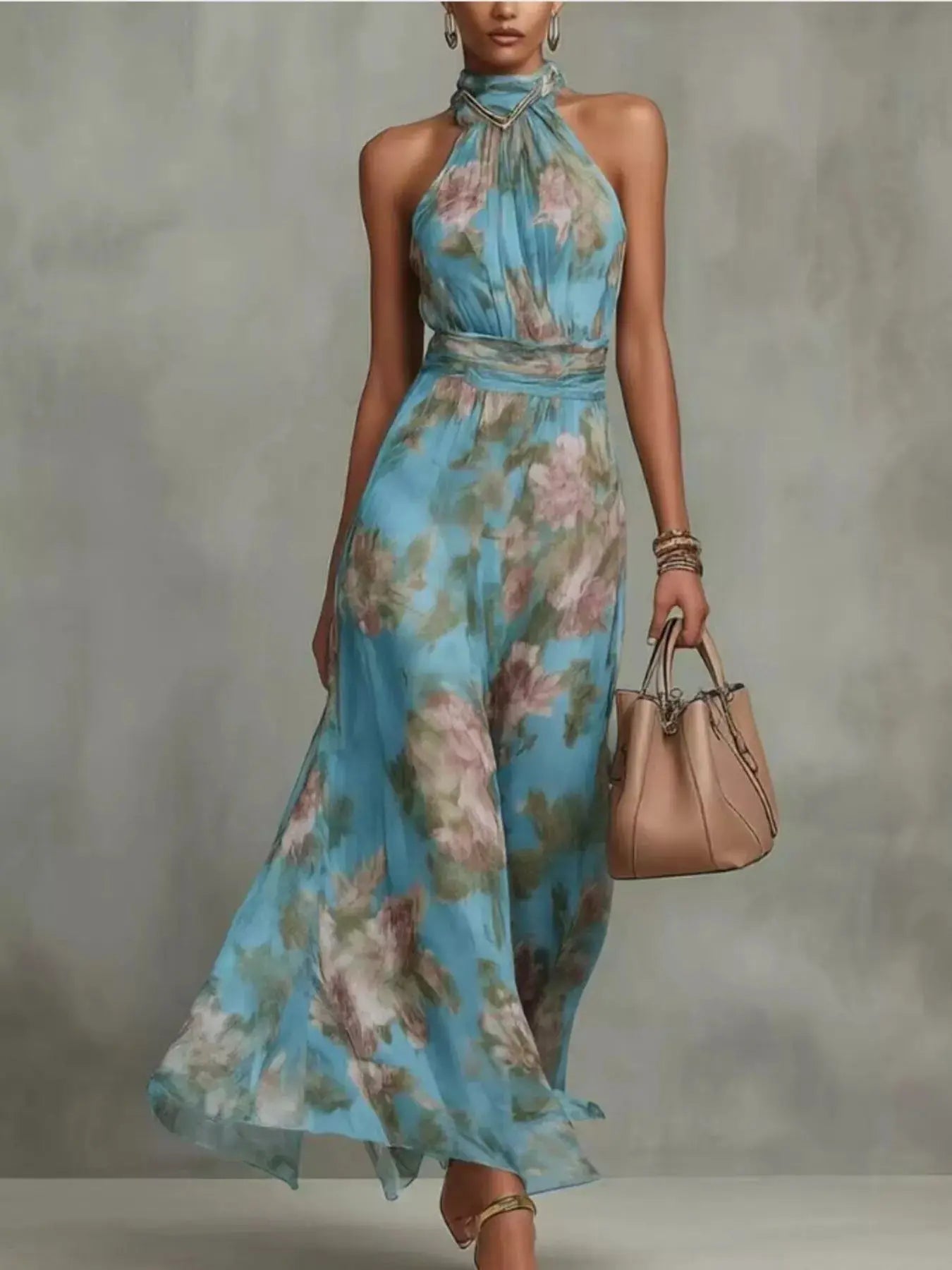 Floral Print Sleeveless Maxi Dress by Trendsi