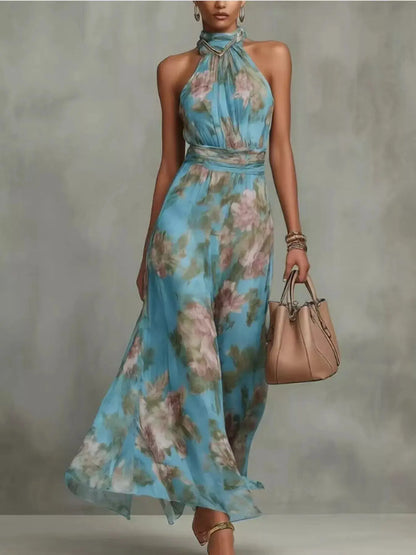 Floral Print Sleeveless Maxi Dress by Trendsi