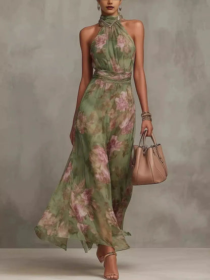 Floral Print Sleeveless Maxi Dress by Trendsi
