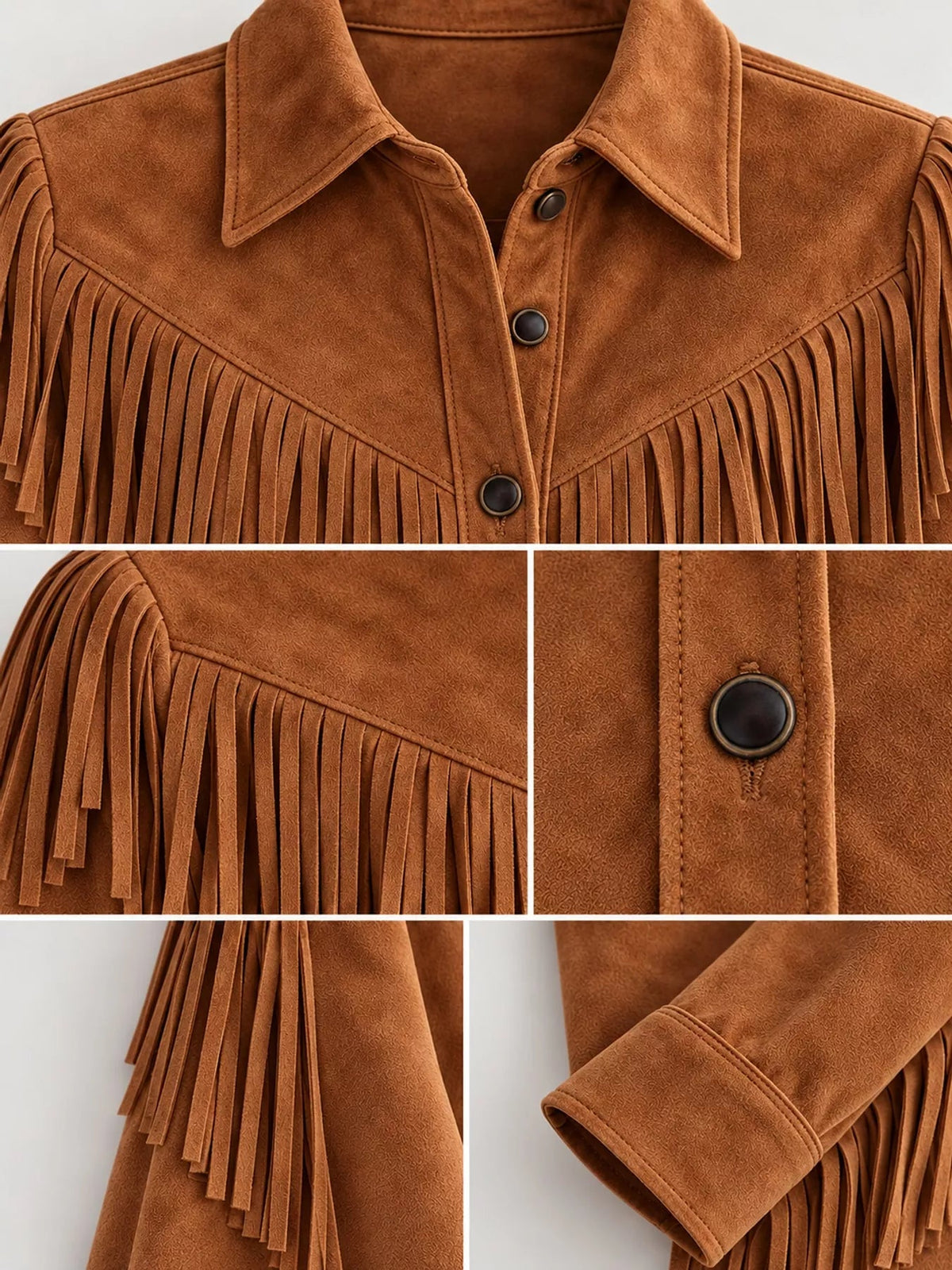 Full Size Fringed Button Up Shirt Plus Size - Bitsy Gypsy Boutique
