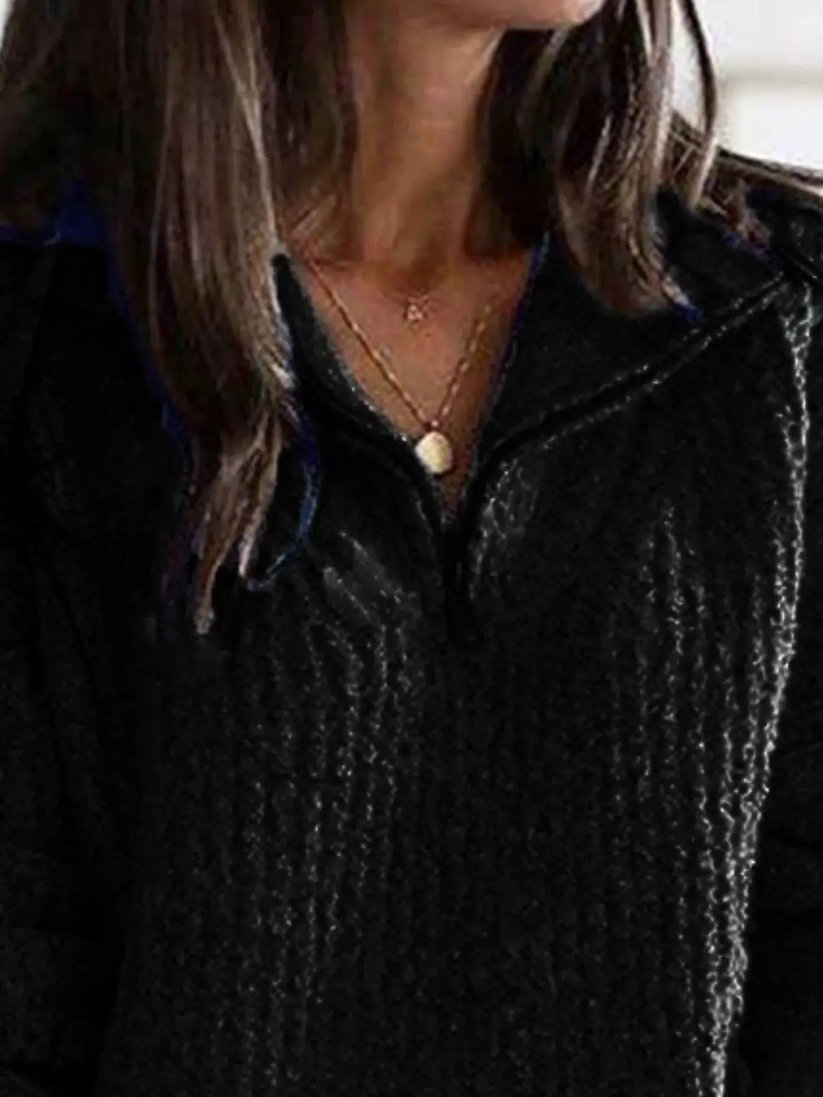Fall Dreams Half-Zip Textured Sweater by Trendsi