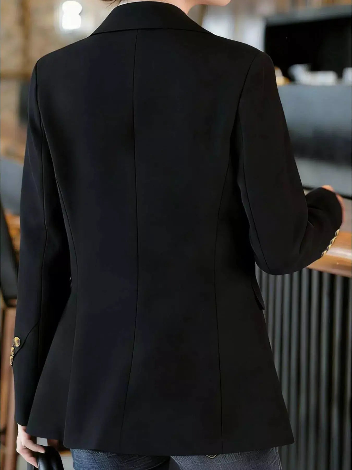 Full Size One Button Lapel Collar Blazer Plus Size by Trendsi