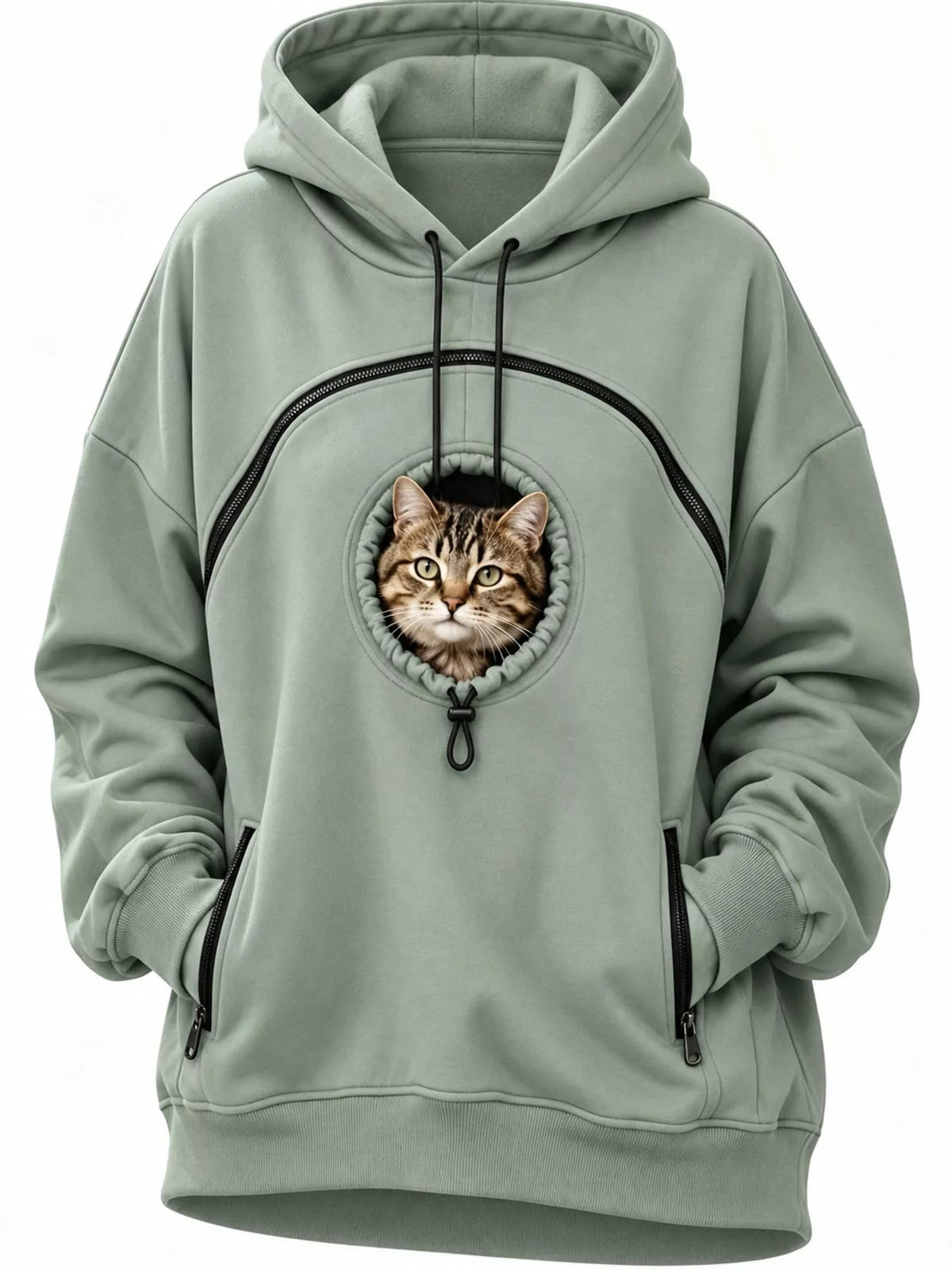 Full Size Pet Carrier Kangaroo Pouch Hoodie Plus Size - Bitsy Gypsy Boutique
