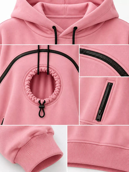 Full Size Pet Carrier Kangaroo Pouch Hoodie Plus Size - Bitsy Gypsy Boutique