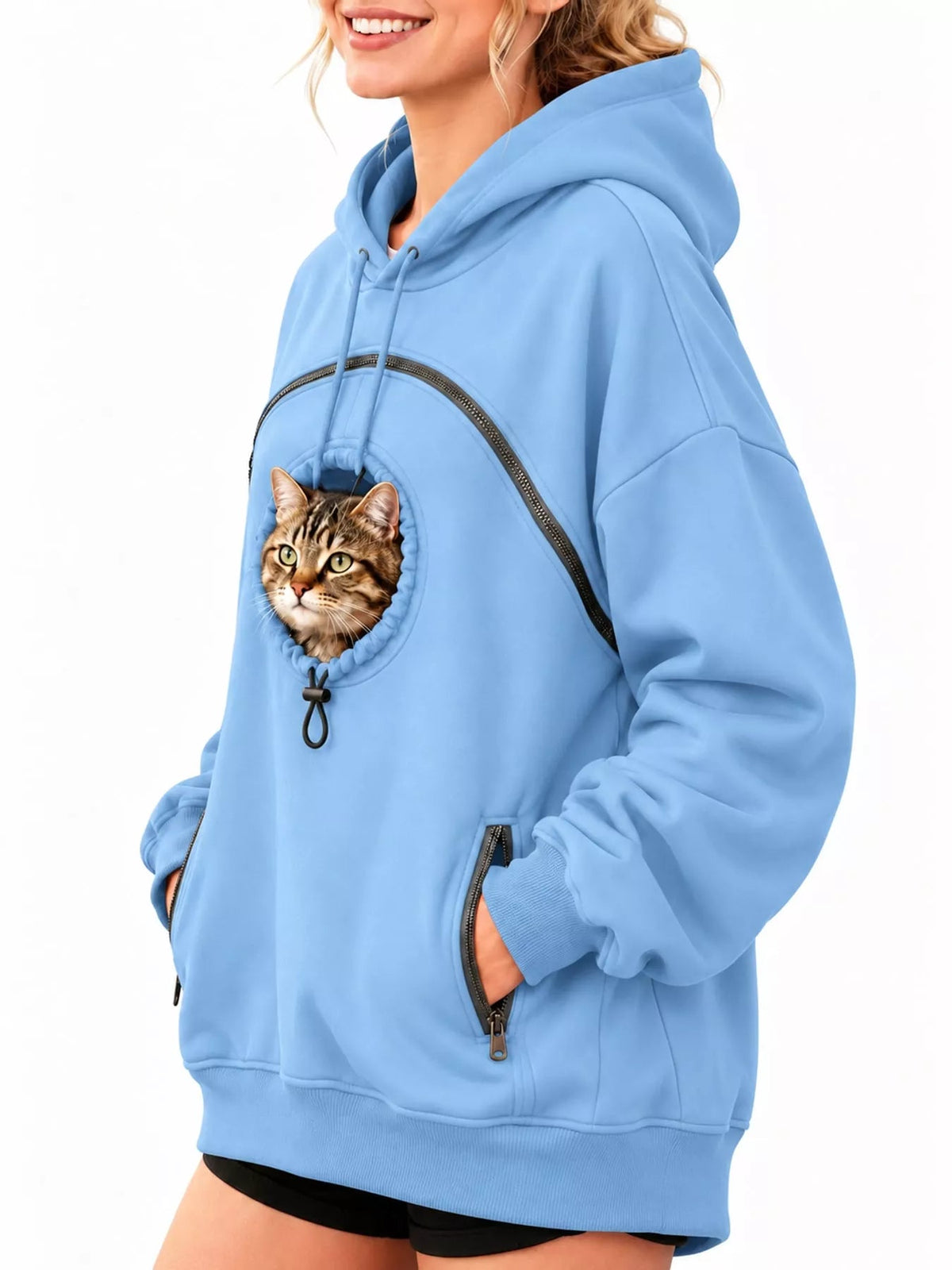 Full Size Pet Carrier Kangaroo Pouch Hoodie Plus Size - Bitsy Gypsy Boutique