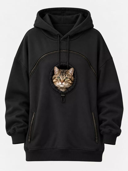 Full Size Pet Carrier Kangaroo Pouch Hoodie Plus Size - Bitsy Gypsy Boutique