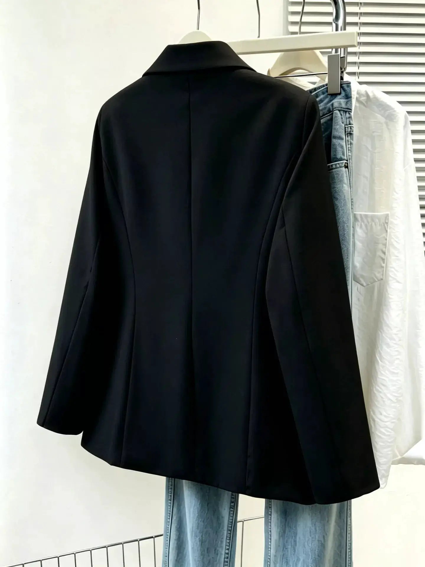 Full Size Single-Breasted Lapel Collar Blazer Plus Size by Trendsi