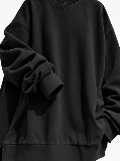 Full Size Solid Color Crew Neck Sweatshirt Plus Size - Bitsy Gypsy Boutique