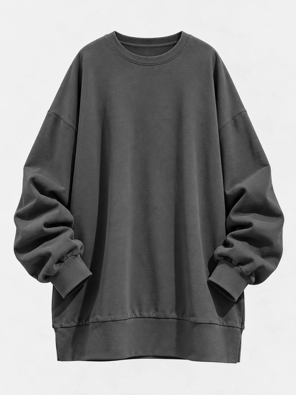 Full Size Solid Color Crew Neck Sweatshirt Plus Size - Bitsy Gypsy Boutique